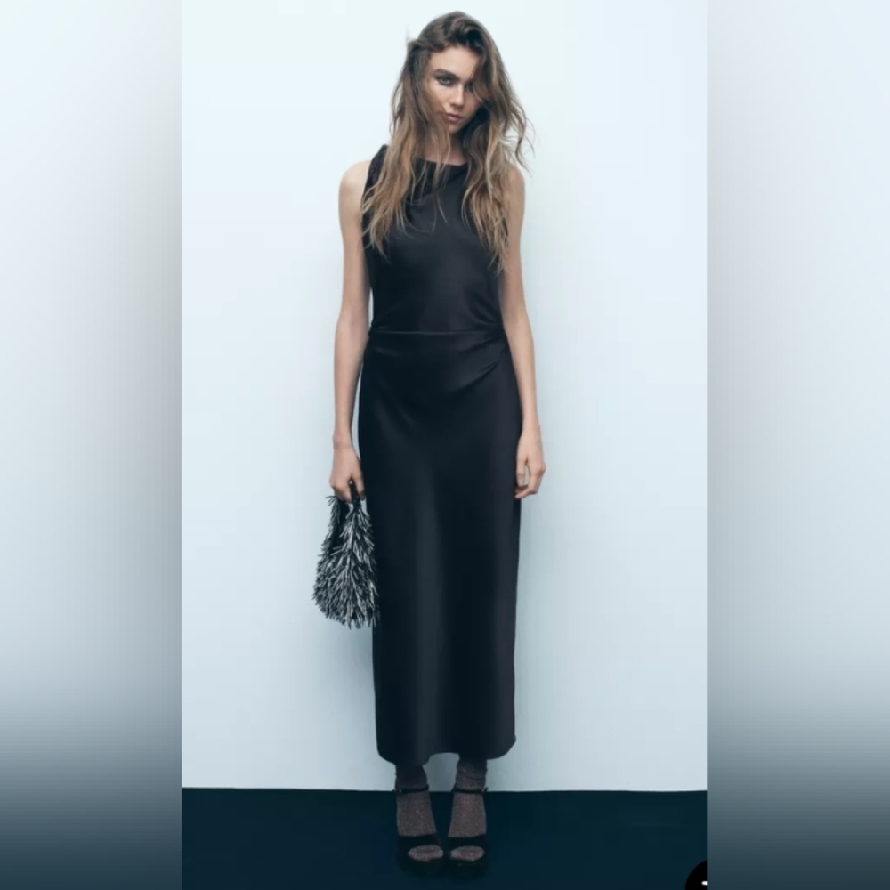 Zara Satin Effect Medi Dress